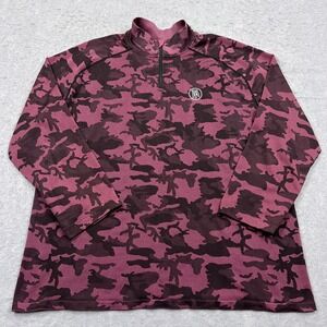 UNRL x Barstool Sports 1/4 Zip Mens XL Pink Camouflage Performance Golf Pullover